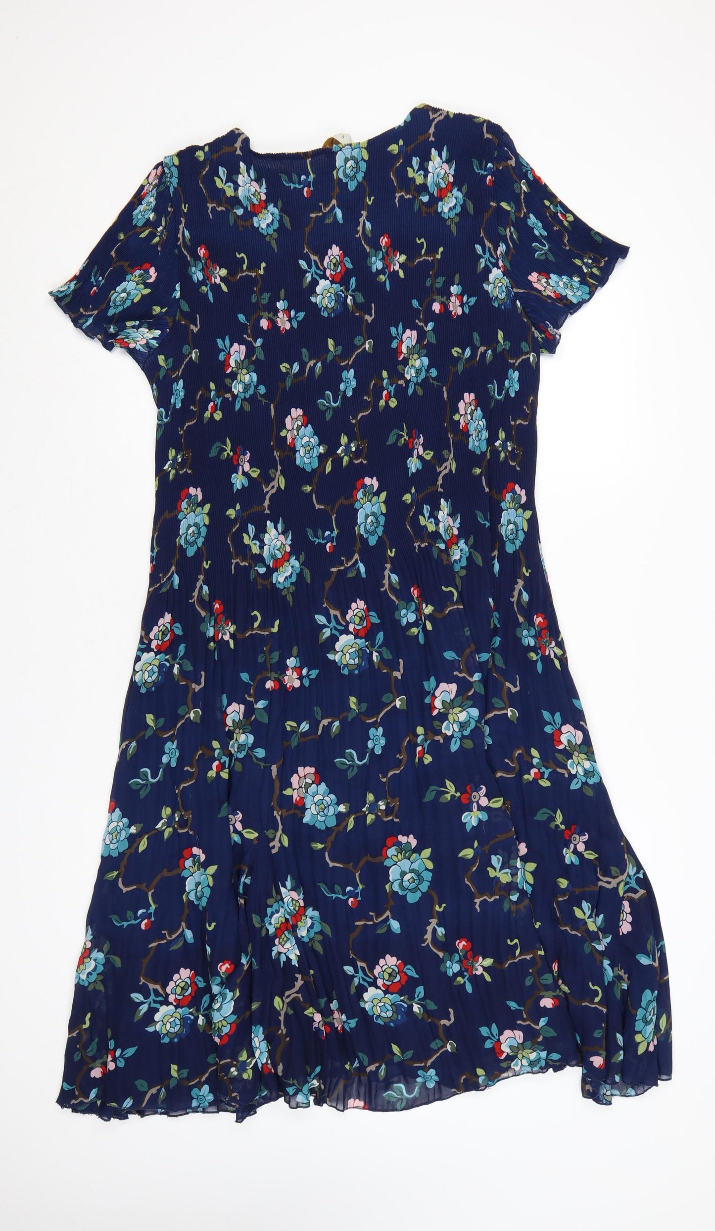 EAST Women Blue Floral Knee Length A-Line Dress Size 16