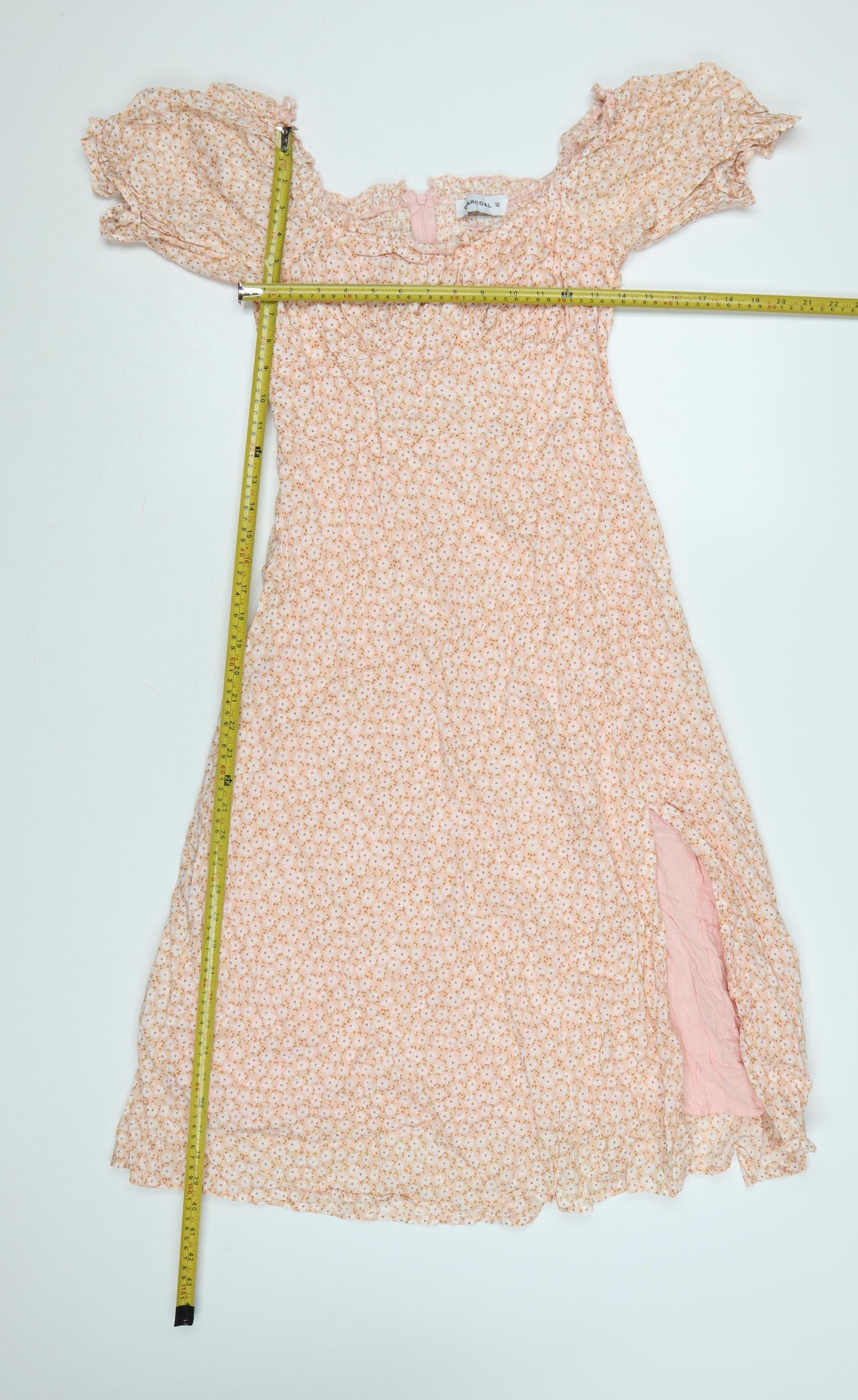 Charcoal Women Pink Floral Off Shoulder Midi Dress Size 12
