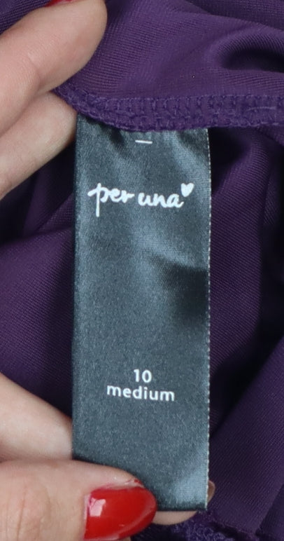 Marks and Spencer Women Purple Velvet Fit & Flare Midi Dress Size 10