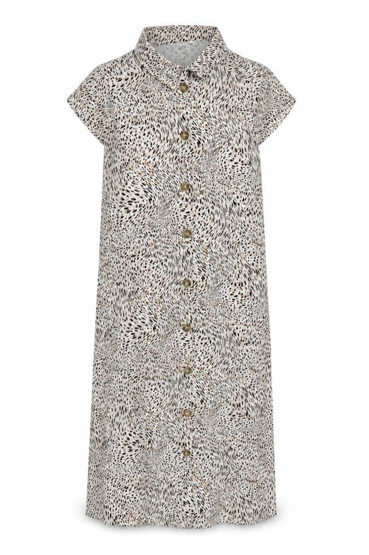Next Women Beige Animal Print Shirt Dress Size 12 Viscose