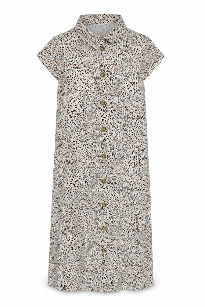 Next Women Beige Animal Print Shirt Dress Size 12 Viscose