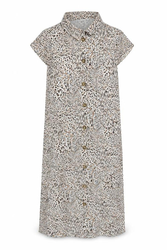 Next Women Beige Animal Print Shirt Dress Size 12 Viscose
