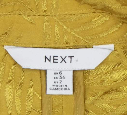 Next Women Yellow Double-Breasted Blazer Size 6