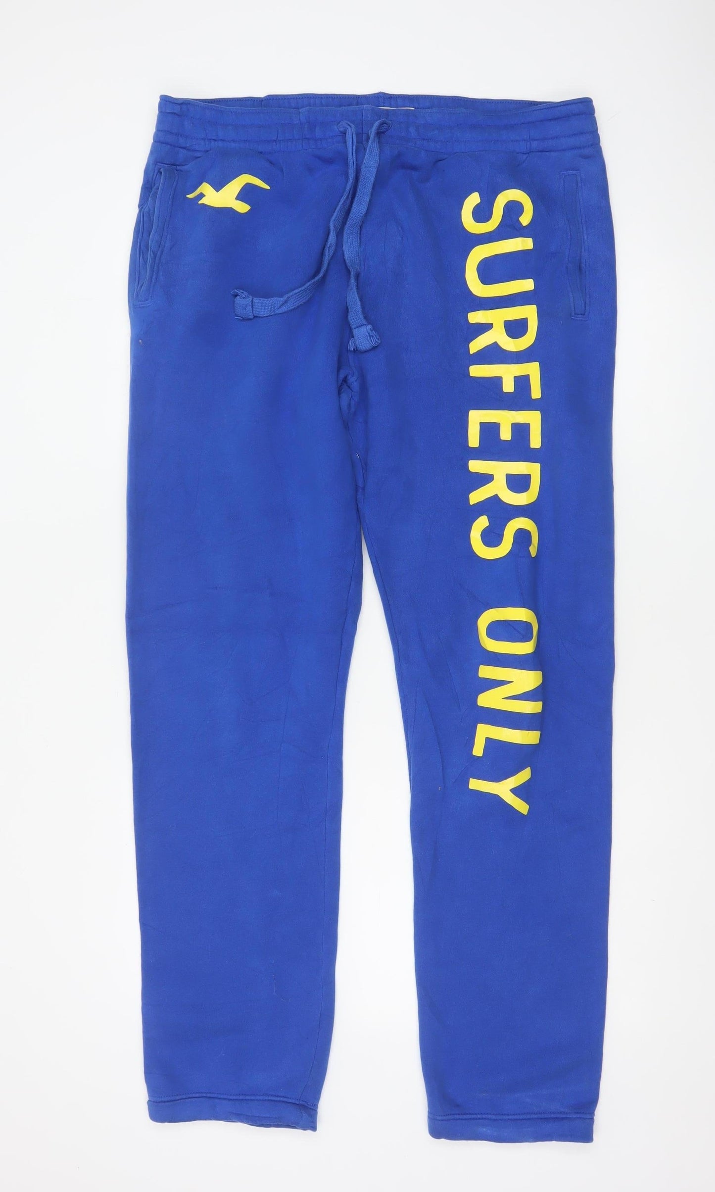 Hollister Men’s Blue XL Logo Fleece Jogger Sweatpants
