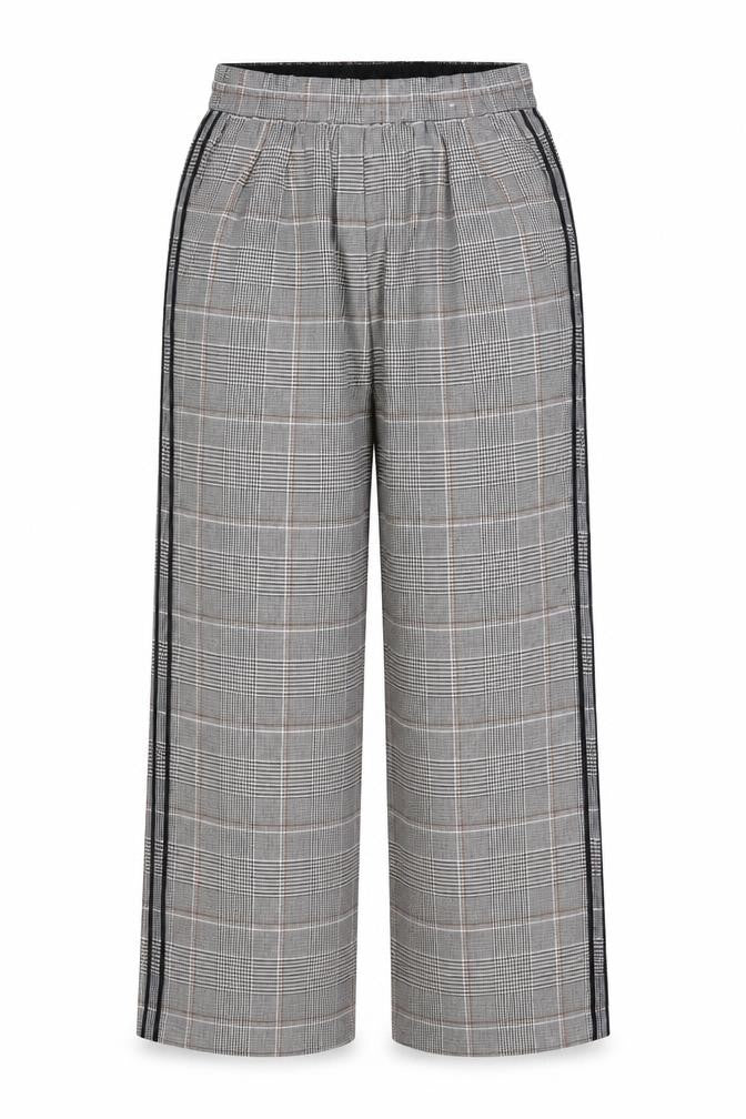 Marks & Spencer Women’s Grey Check Stripe Straight Trousers UK 14 Long