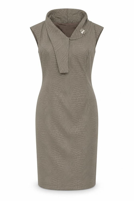 James Lakeland Women Beige UK 8 Sheath Animal Print Dress