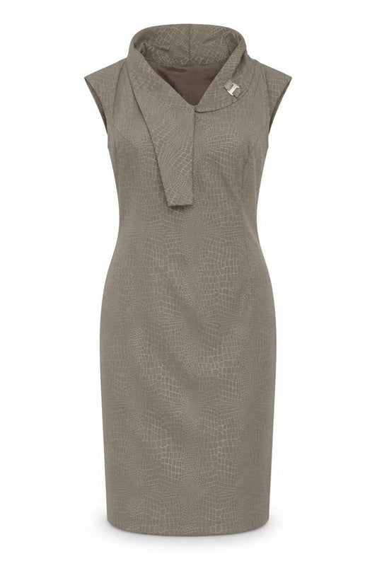 James Lakeland Women Beige UK 8 Sheath Animal Print Dress