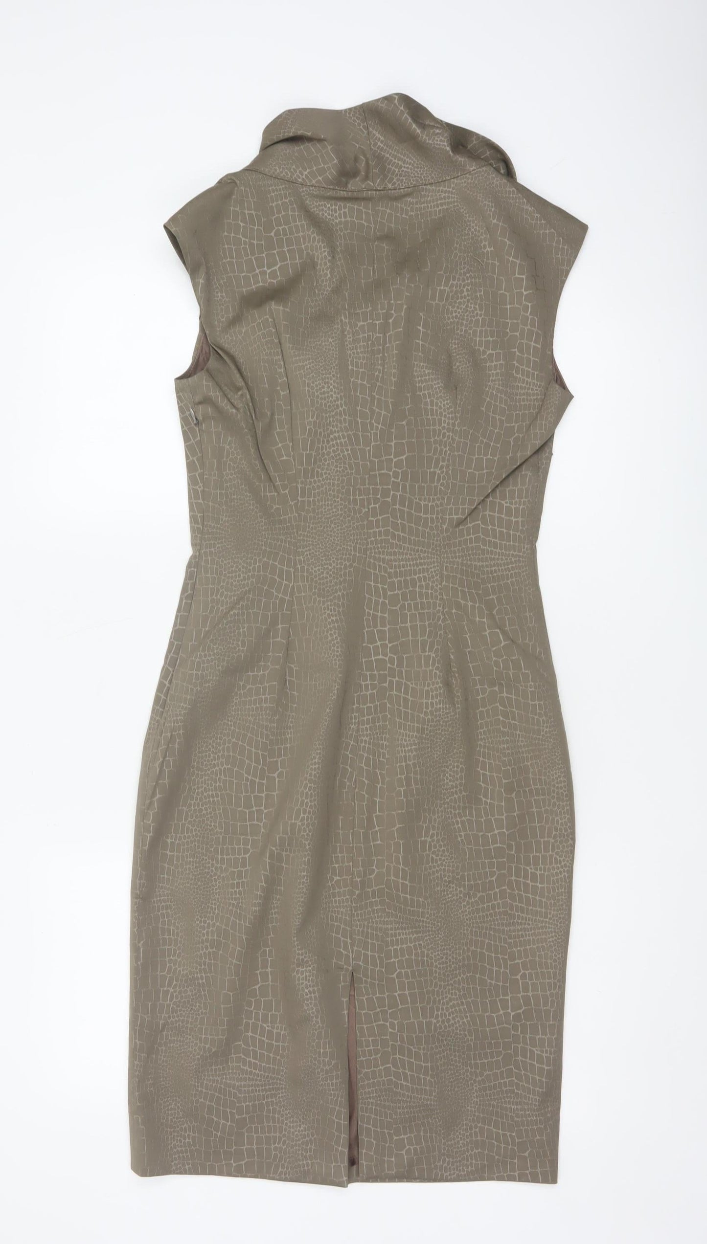 James Lakeland Women Beige UK 8 Sheath Animal Print Dress