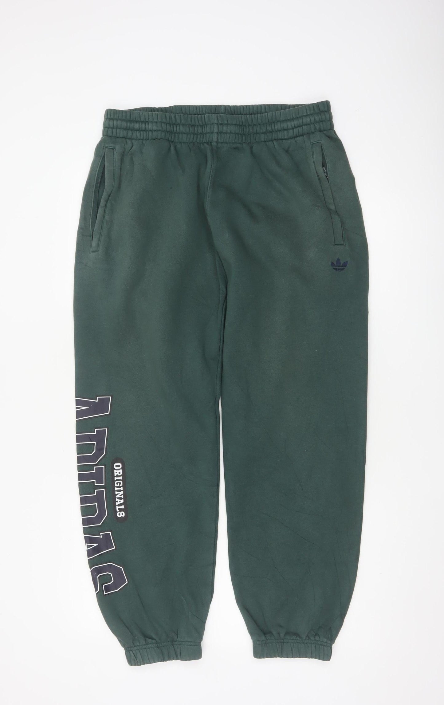 adidas Men’s Green L Originals Logo Cuffed Jogger Trousers