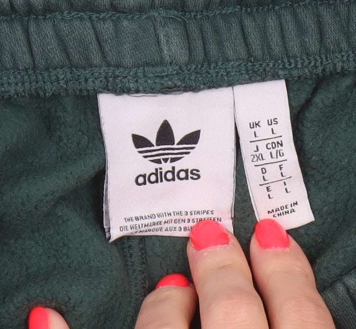adidas Men’s Green L Originals Logo Cuffed Jogger Trousers