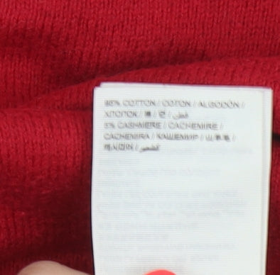 Superdry Men’s Red L Cashmere Blend V-Neck Knit Pullover Jumper