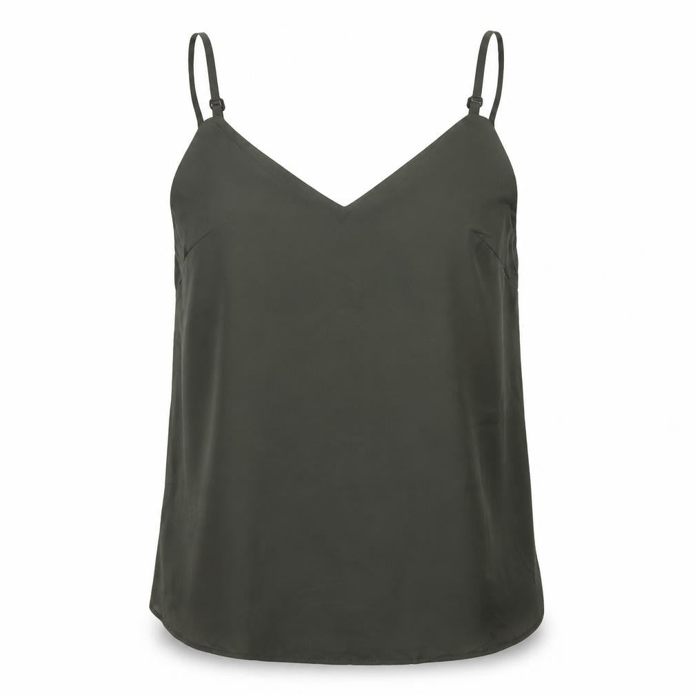 ASOS Women Green UK 16 Adjustable Strap V-Neck Camisole Tank Top