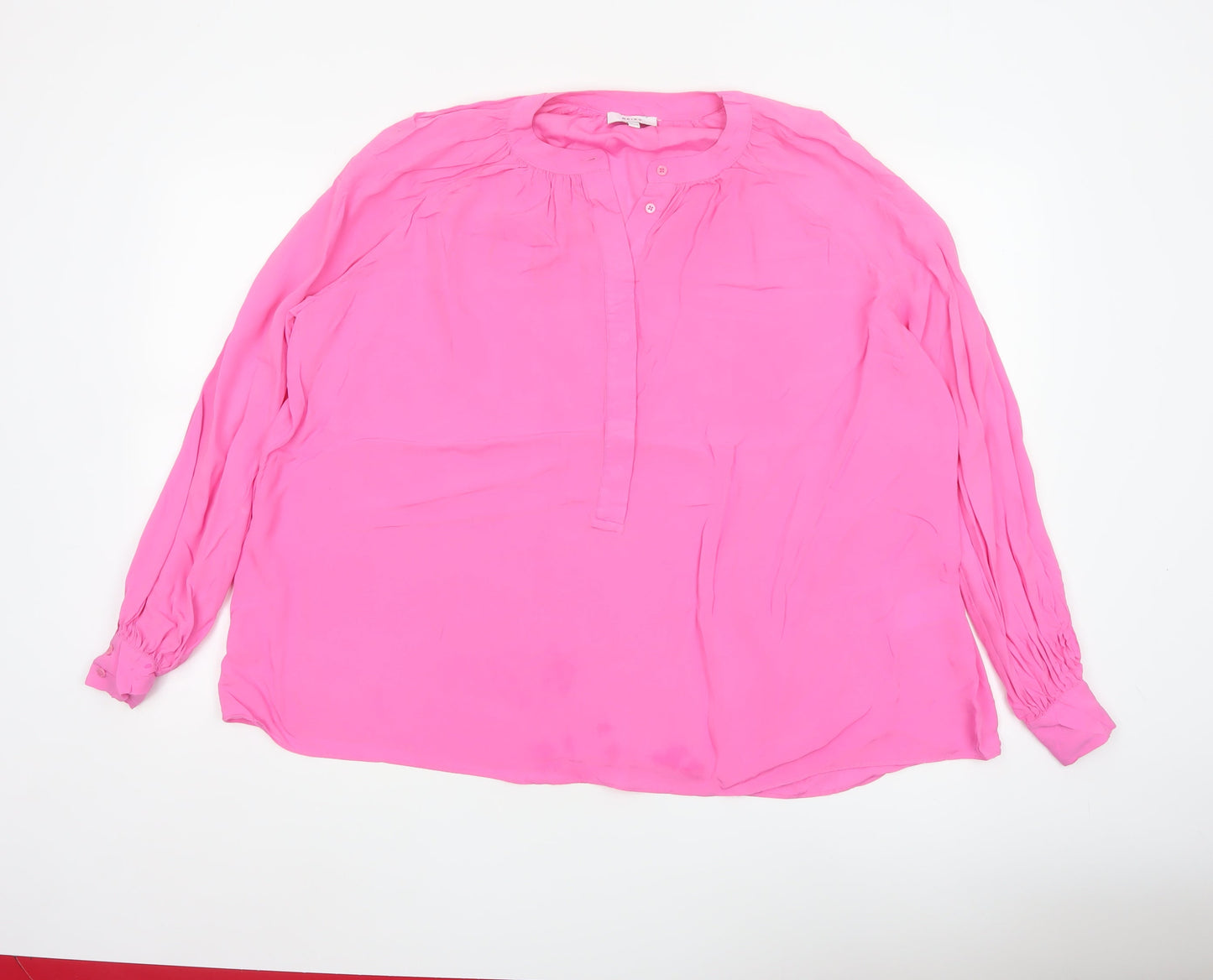 Reiss Women Pink UK 4 Viscose Long Sleeve Button Blouse