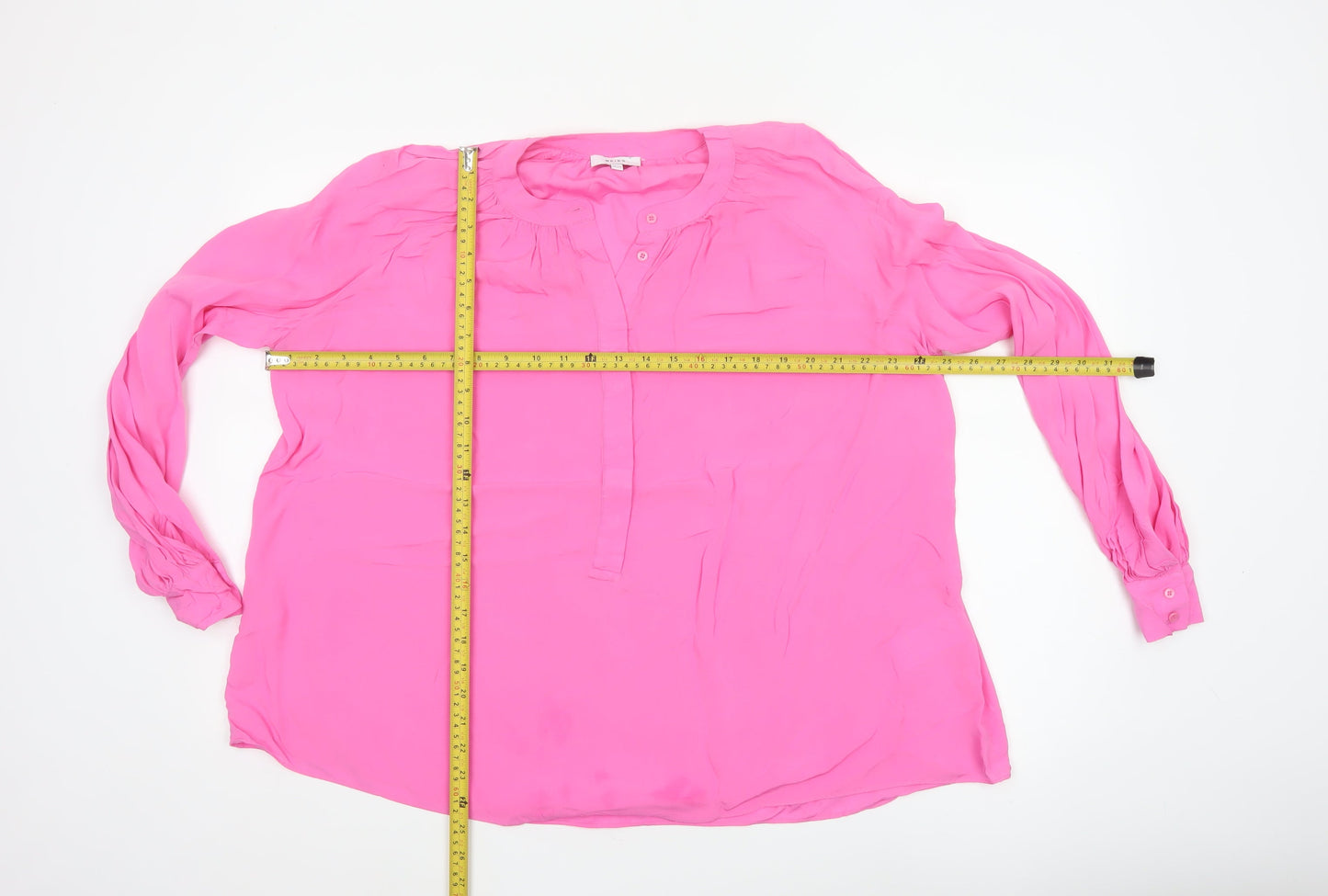 Reiss Women Pink UK 4 Viscose Long Sleeve Button Blouse