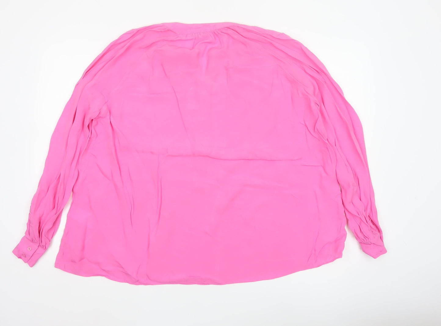 Reiss Women Pink UK 4 Viscose Long Sleeve Button Blouse