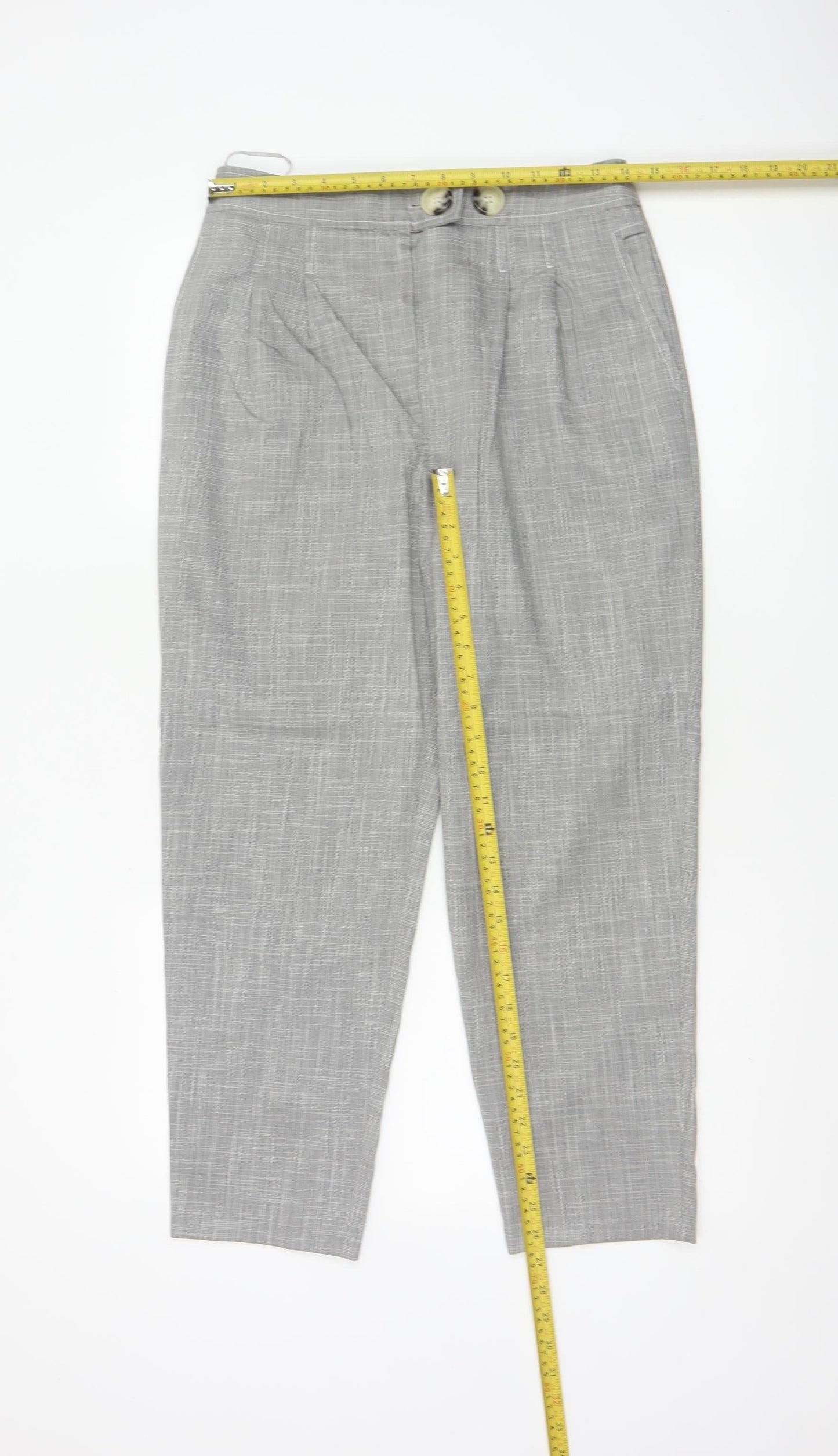 Topshop Women Grey Size 10 Pleated Tapered Dress Trousers Pockets