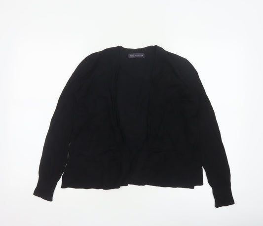 Marks and Spencer Women’s Black Size 8 Open V-Neck Cardigan