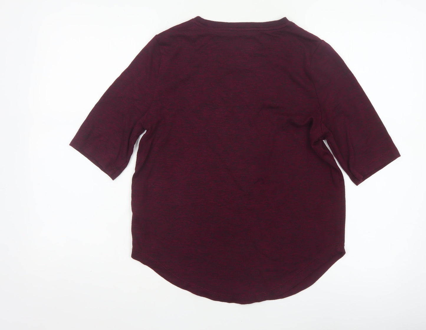 Marks and Spencer Women Red UK 8 Basic Jersey 3/4 Sleeve T-Shirt