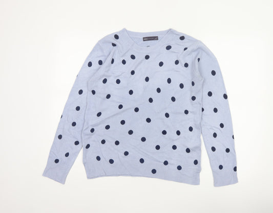 Marks & Spencer Women’s Blue Polka Dot Crew Neck Jumper Size 12