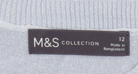 Marks & Spencer Women’s Blue Polka Dot Crew Neck Jumper Size 12