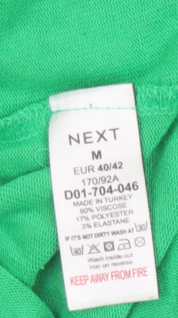 Next Women Green High Neck Viscose Knit Jumper Size M UK 12
