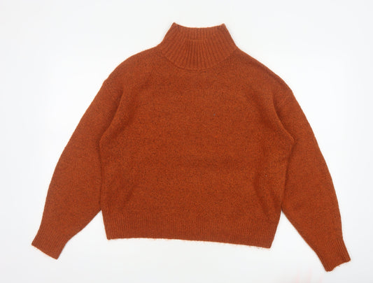 George Women’s Rust Orange M Roll Neck Knit Pullover Jumper