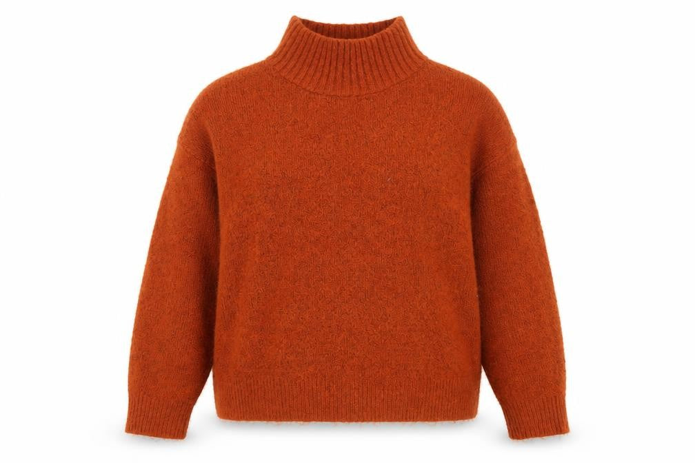 George Women’s Rust Orange M Roll Neck Knit Pullover Jumper