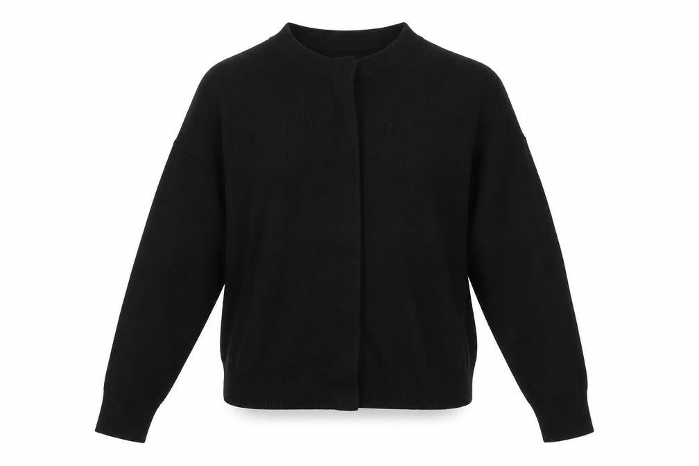 Marks & Spencer Women’s Black Size 12 Button Crew Neck Cardigan