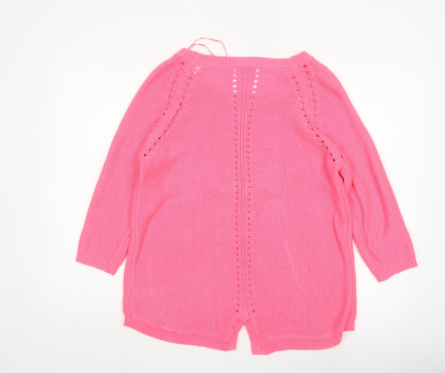 F&F Women’s Pink Size 16 Chunky Knit Raglan Tunic Jumper