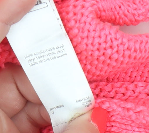 F&F Women’s Pink Size 16 Chunky Knit Raglan Tunic Jumper