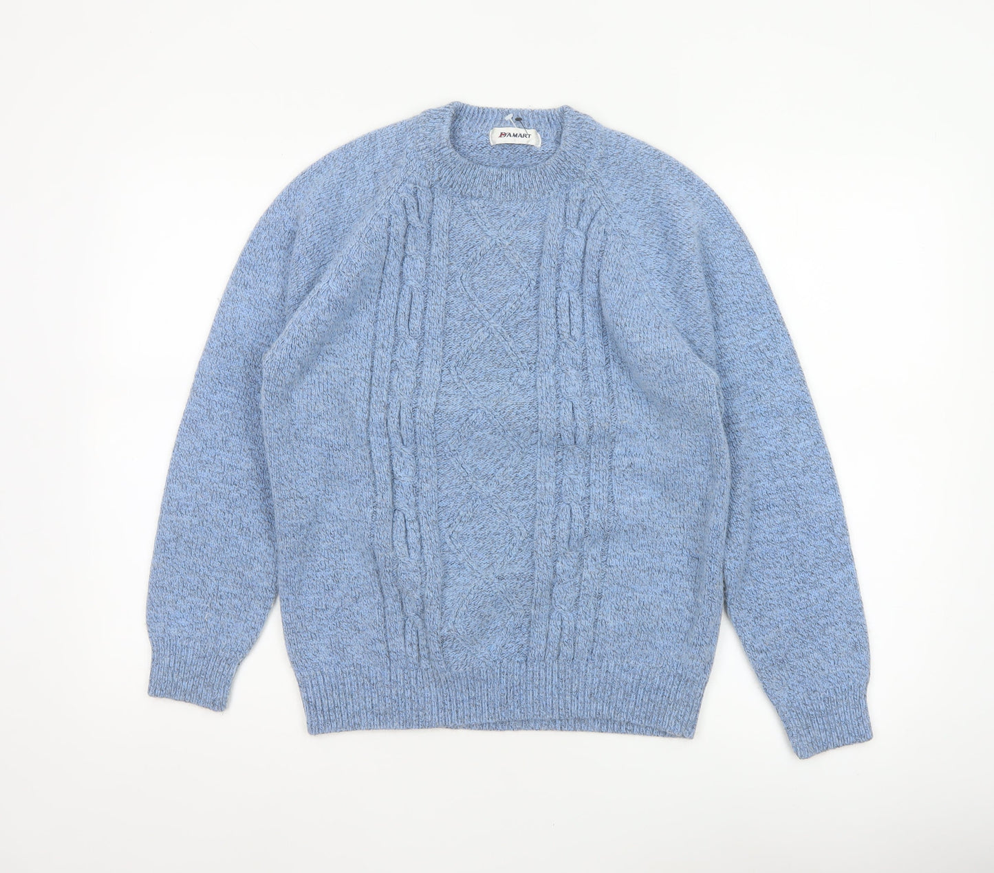 Damart Women’s Blue Cable Knit Round Neck Jumper UK 14
