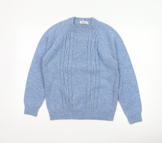 Damart Women’s Blue Cable Knit Round Neck Jumper UK 14