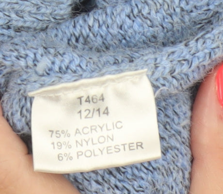 Damart Women’s Blue Cable Knit Round Neck Jumper UK 14