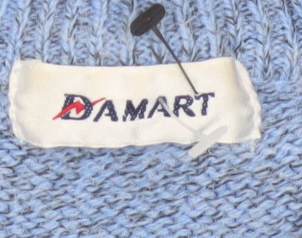 Damart Women’s Blue Cable Knit Round Neck Jumper UK 14