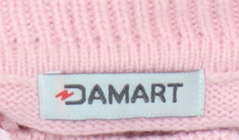 Damart Women Pink UK 18 Full Zip High Neck Knit Cardigan
