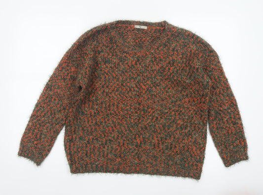 Tu Women’s Multicoloured Chunky Knit Pullover Jumper Size 14