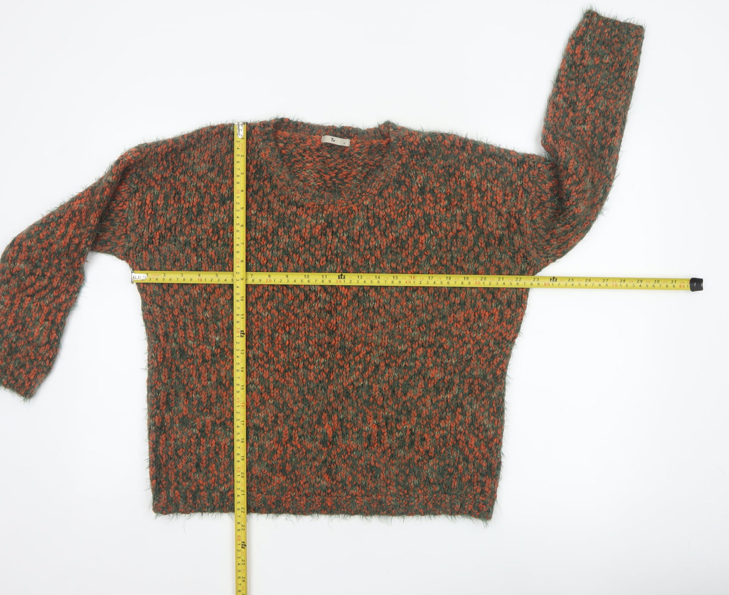 Tu Women’s Multicoloured Chunky Knit Pullover Jumper Size 14