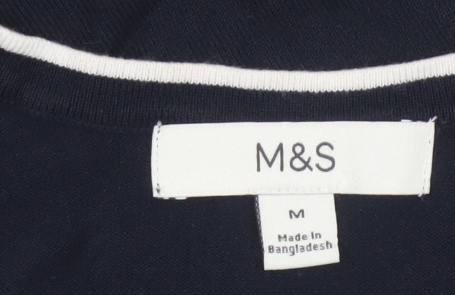 Marks and Spencer Women Black M Tank Top Contrast Trim Stretch