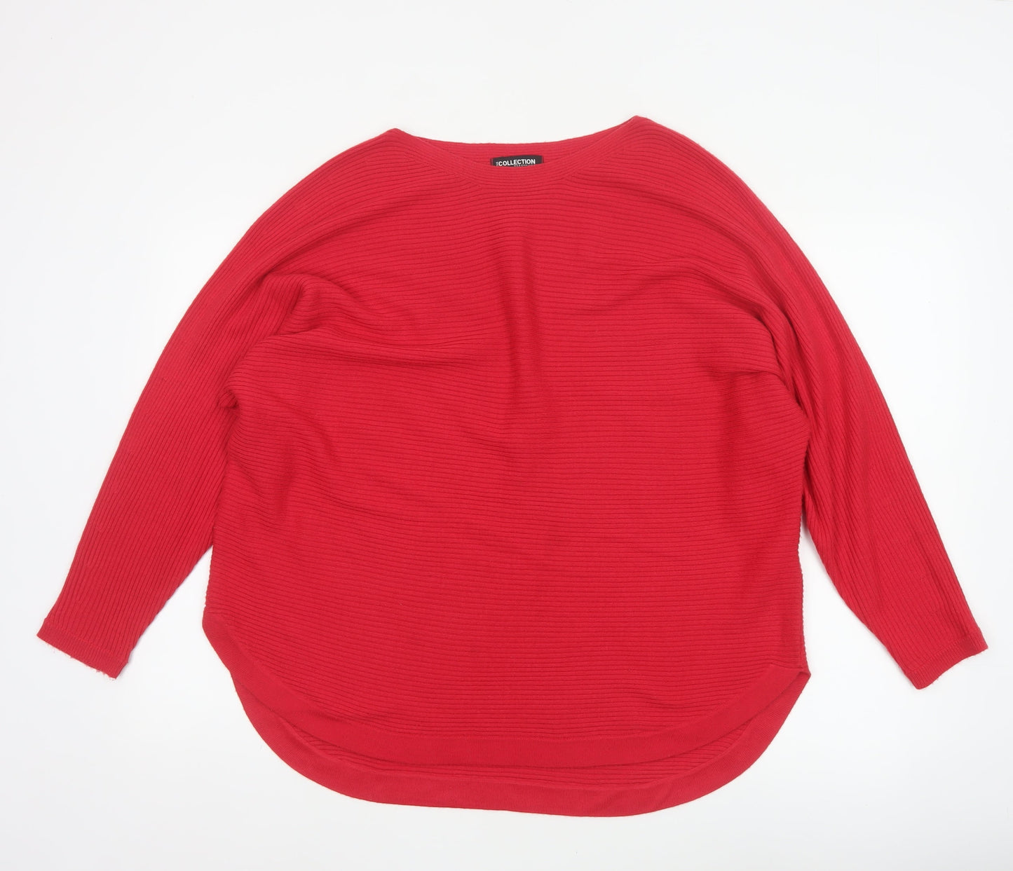The Collection Debenhams Women Red Size 18 Rib Knit Boat Neck Jumper