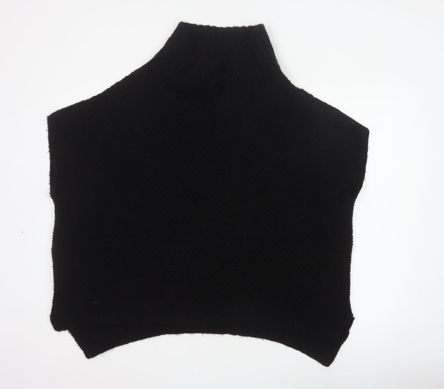 BHS Women Black M Sleeveless High Neck Knit Jumper Vest