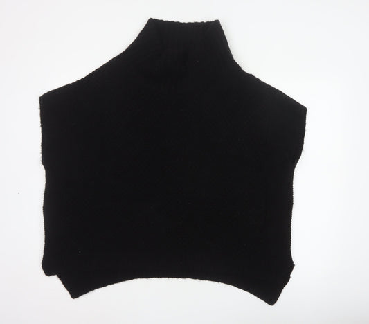 BHS Women Black M Sleeveless High Neck Knit Jumper Vest