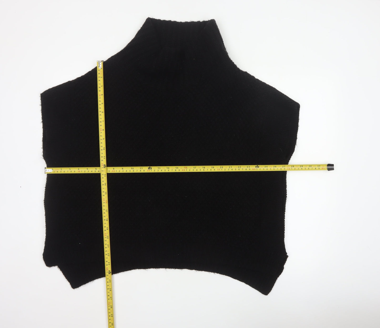 BHS Women Black M Sleeveless High Neck Knit Jumper Vest