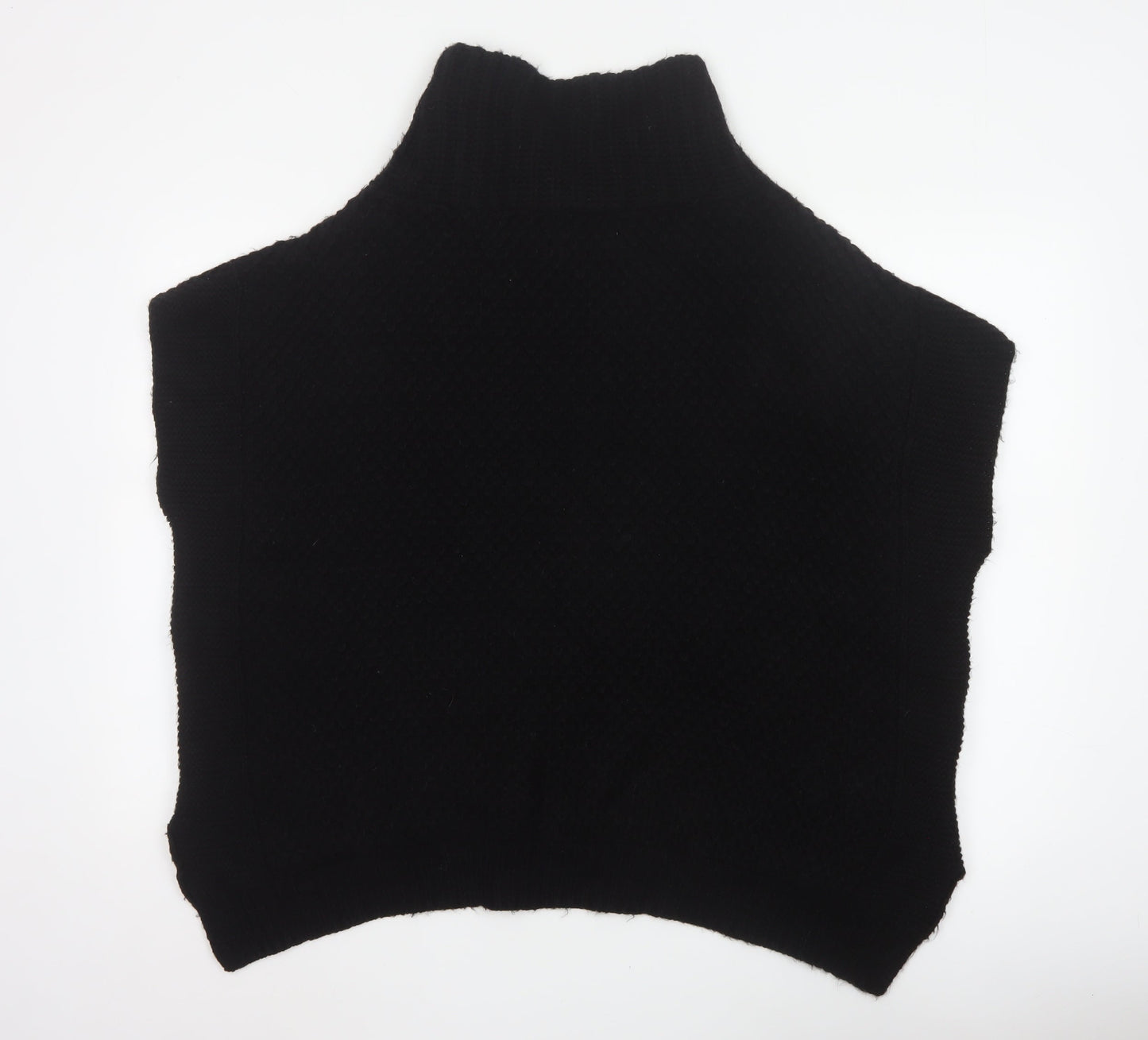 BHS Women Black M Sleeveless High Neck Knit Jumper Vest