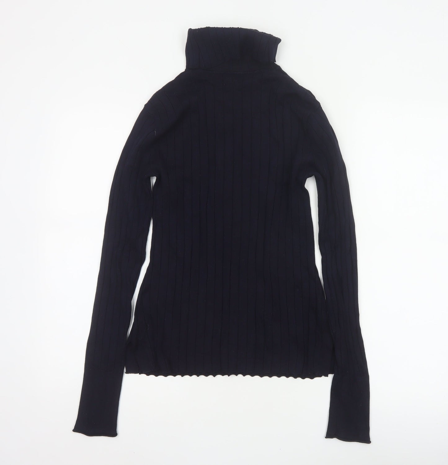 River Island Women Black UK 12 Ribbed Roll Neck Pullover Jumper