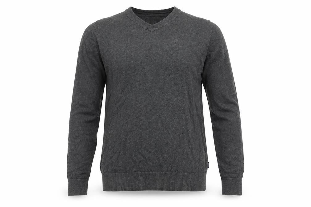 Musto Men’s Grey Small V-Neck Cotton Merino Knit Pullover Jumper