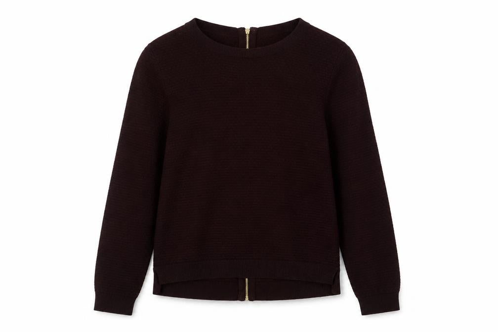 H&M Women’s Brown UK 12 Full Zip Knit Jumper Long Sleeve
