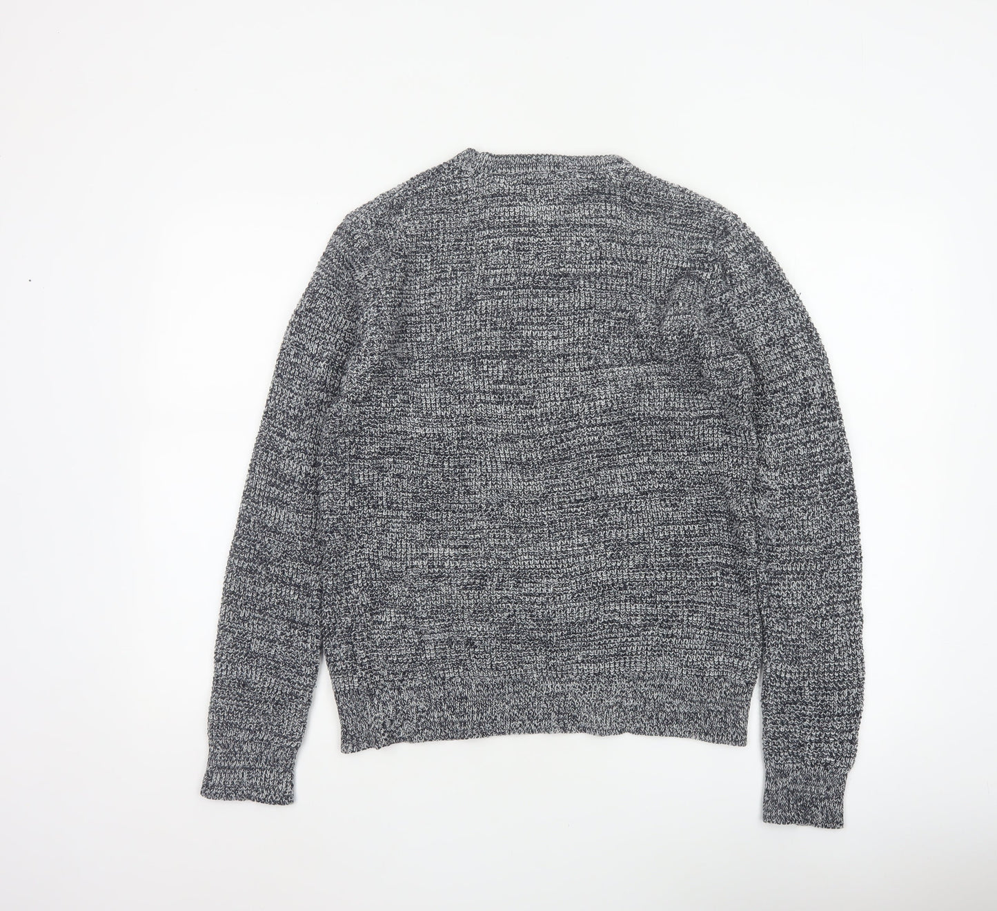 Brave Soul Men’s Grey Marl S Chunky Knit Crew Neck Pullover Jumper