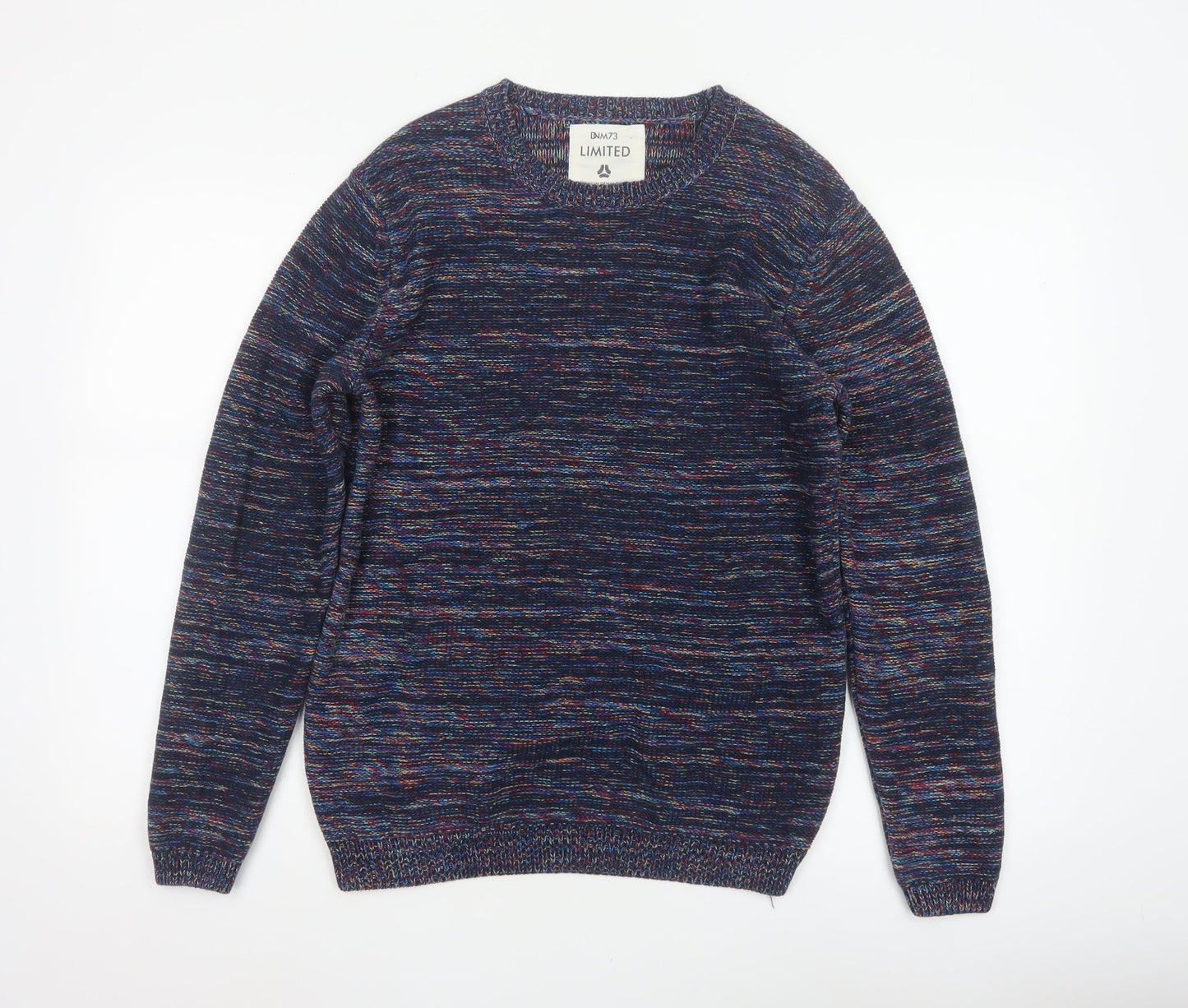 DNM73 Limited Men's Multicoloured Cotton Knit Crew Neck Pullover Jumper S