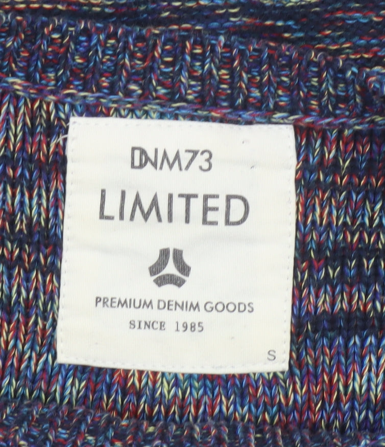 DNM73 Limited Men's Multicoloured Cotton Knit Crew Neck Pullover Jumper S