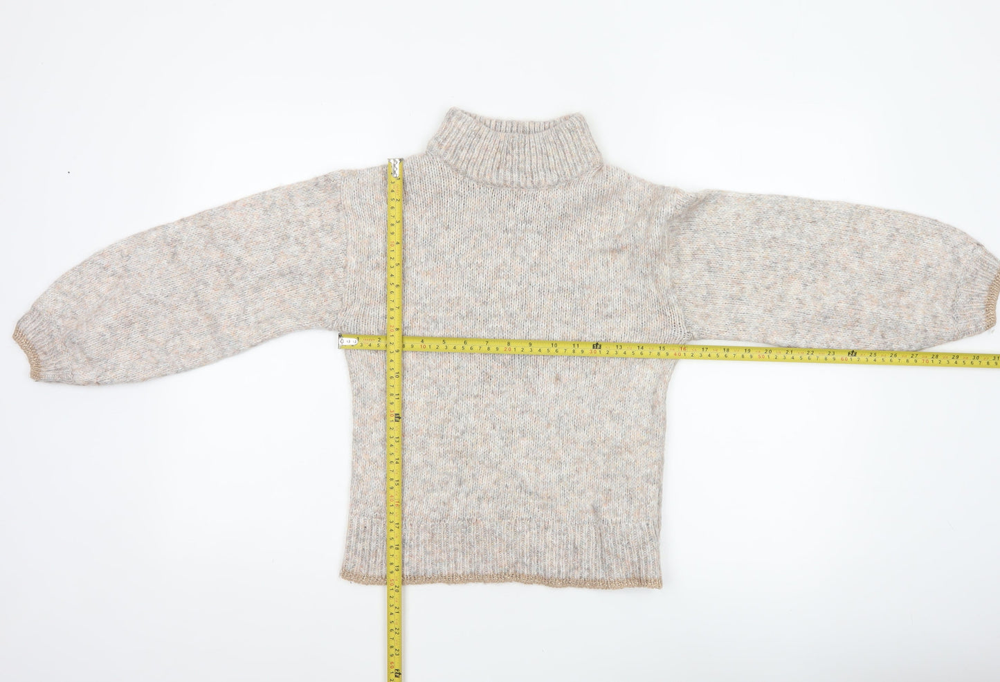 Dorothy Perkins Women’s Beige Petite UK 6 Roll Neck Glitter Jumper